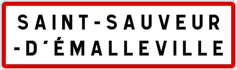 Panneau entrée ville agglomération Saint-Sauveur-d'Émalleville / Town entrance sign Saint-Sauveur-d'Émalleville