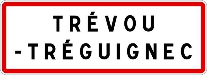 Panneau entrée ville agglomération Trévou-Tréguignec / Town entrance sign Trévou-Tréguignec
