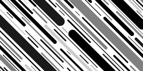 Monochrome geometric lines background. Lined simple black and white wallpaper. Minimalist stripes pattern. Diagonal line vector