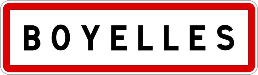 Panneau entrée ville agglomération Boyelles / Town entrance sign Boyelles