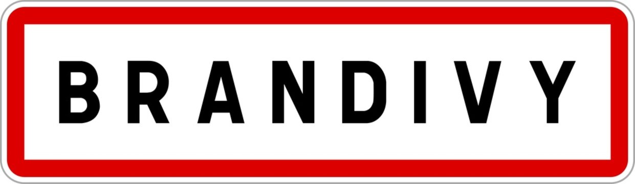 Panneau entrée ville agglomération Brandivy / Town entrance sign Brandivy