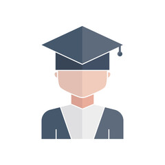Student icon vector. education . graduation. Flat icon style. design modern illustration editable