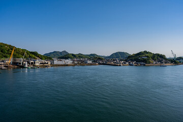 Fototapeta na wymiar 尾道市役所屋上展望デッキからの眺望