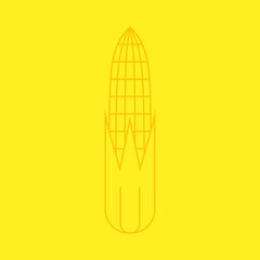 Corn icon on yellow background. Corn logo design.
