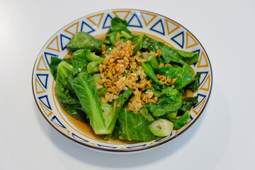 Stir Fried Chinese Kale with Oyster Sauce, Thai food food cuisine