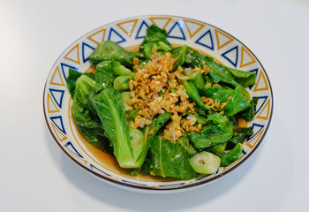 Stir Fried Chinese Kale with Oyster Sauce, Thai food food cuisine