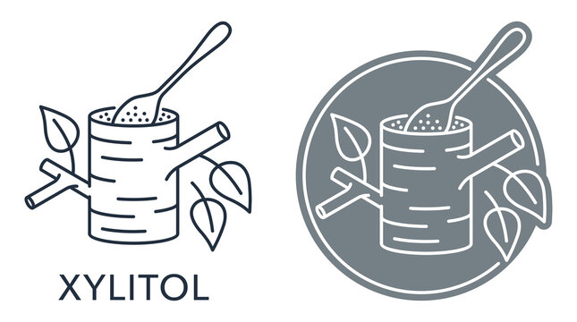 Xylitol icon - sweetener also known as birch sugar