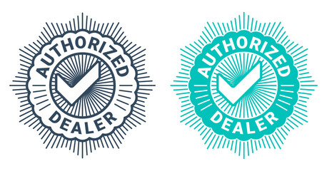 Fototapeta premium Authorized Dealer stamp with check mark