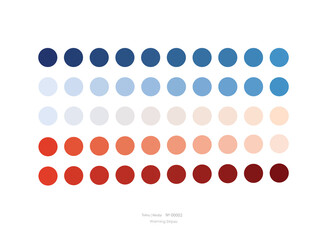 Pastel colour palette with blue and red gradient for professional graphic design and illustration use and applications - Tolnu | Media No. 00002 - Inspired in global warming stripes plots 