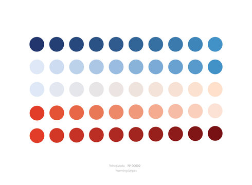 Pastel Colour Palette With Blue And Red Gradient For Professional Graphic Design And Illustration Use And Applications - Tolnu | Media No. 00002 - Inspired In Global Warming Stripes Plots 