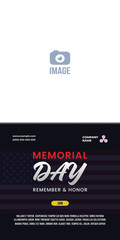 Memorial Day - Banner remember and honor. United States Memorial Day. American national holiday. Vertical