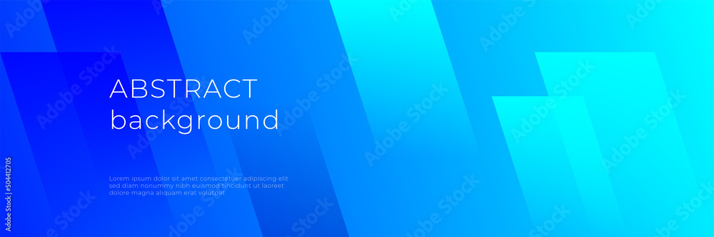 Wall mural abstract geometric blue light business minimal gradient color vector long banner background copy spa