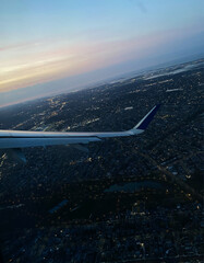Plane Window City View