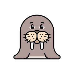 Walrus icon. Icon design. Template elements. Flat style