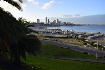 View of one of the most popular beaches of Mar del Plata City. Argentina