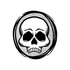 hand drawn skull vintage doodle illustration for tattoo stickers poster etc