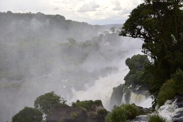 Beautiful view of Iguazu Falls, one of the Seven Natural Wonders of the World, Puerto Iguazu, Argentina