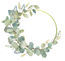 Watercolor wreaths and frames