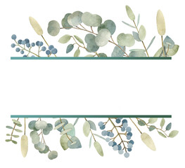 Watercolor wreaths and frames.