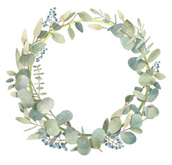 Watercolor wreaths and frames