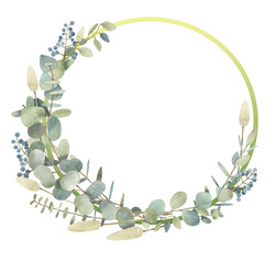 Watercolor wreaths and frames