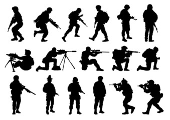 silhouettes of soldiers