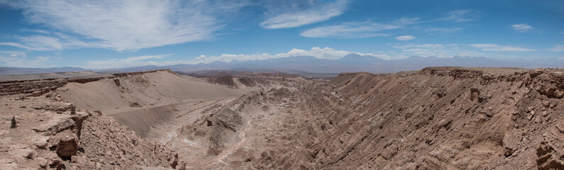 Fototapeta na wymiar panoramic view from Valle de la Muerte (Death Valley), desert Atacama, Chile
