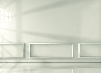 Fondo de sombras. Ilustración 3d. Fondo minimalista de sombras de ventana sobre un fondo suave.