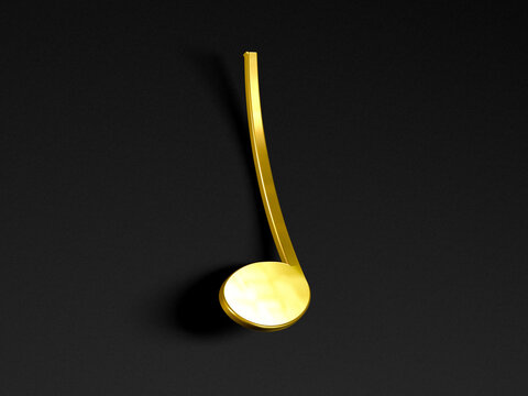 Concepto de canción y melodía. Fondo musical. Notas musicales doradas sobre fondo negro.Negra