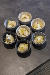 Preparing dinner. Food. Table, close-up, dining, background, lighting, people. Adventure restaurant.