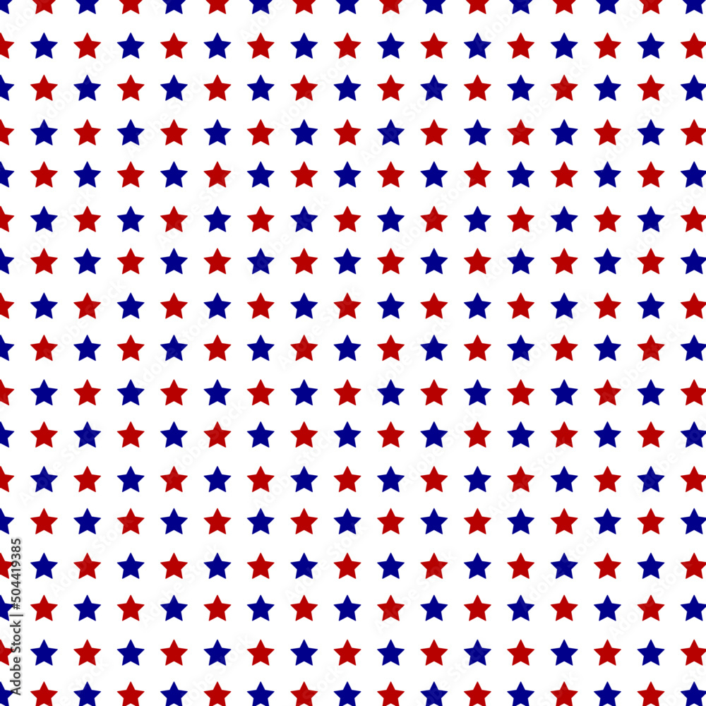 Poster Vector Pattern seamless colourful abstract stars. Premium geometric background design for 4th of July. American stary vector illustration abstract template in red, white, blue, color 