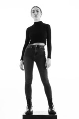 Fototapeta premium beautiful young woman posing on white background