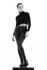 Fototapeta premium beautiful young woman posing on white background