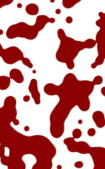 Red splatter drop on vertical white background