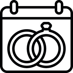 Wedding Date Calendar Icon