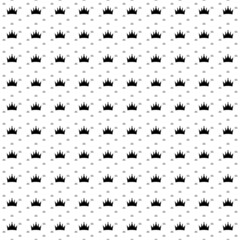 Square seamless background pattern from geometric shapes are different sizes and opacity. The pattern is evenly filled with big black crown symbols. Vector illustration on white background