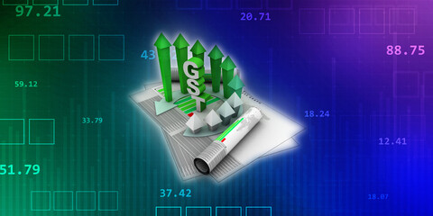 Fototapeta premium 3d rendering Stock market online business concept. business Graph 
