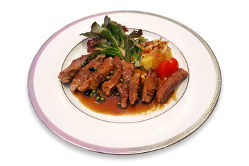 Pork Neck Steak with Black Pepper Sauce