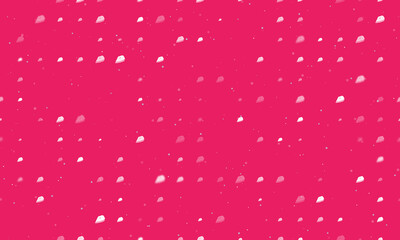 Seamless background pattern of evenly spaced white iron symbols of different sizes and opacity. Vector illustration on pink background with stars