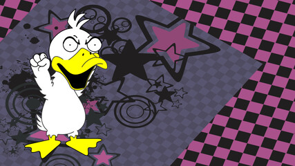 funny duck or goose cartoon background in vector format