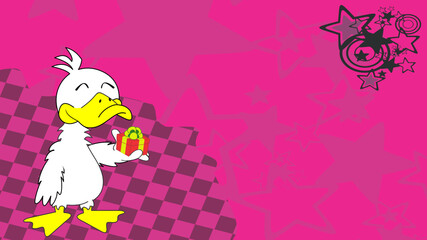 funny duck or goose cartoon background in vector format