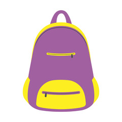 cute backpack isolated on white, vector illustration