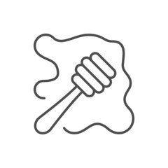 Obraz premium Honey with dipper line icon