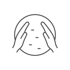 Hand bath line outline icon