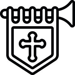 Obraz premium War Flag Trumpet Icon