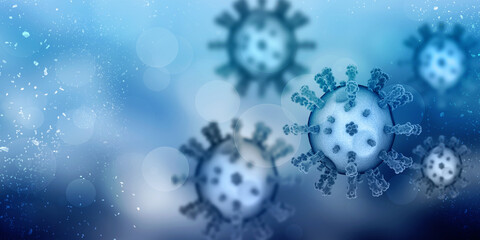 Obraz na płótnie Canvas 3d rendering Virus bacteria cells background