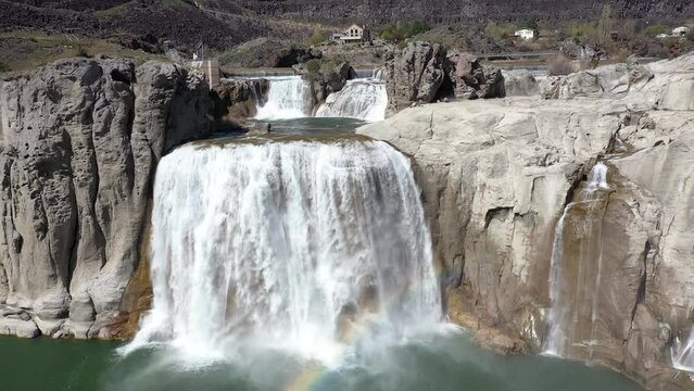 Shoshone Falls Scenic Attraction, also called The Niagara of the West. Zoom in shot.