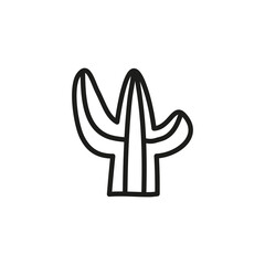 Obraz premium Doodle outline cactus.