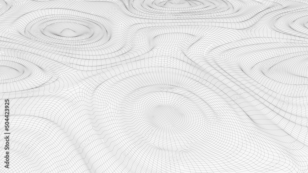 Poster abstract wave surface wireframe retro pattern. abstract 3d vector wireframe background.