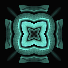 Fototapeta premium Shining blue light ornament design texture details black background